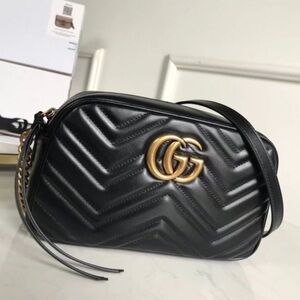GUCCI Black GG 447632 Marmont Small Matelasse Bags